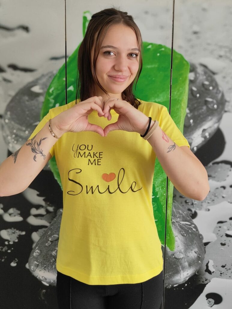 Vente T-Shirt - You Make Me Smile - Tu me fais Rire - Yoga du Rire - Audrey Longetti - 1.2.3 Libère-toi